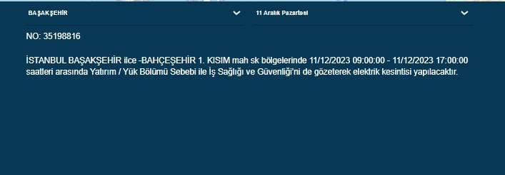 İstanbullular dikkat: Bu ilçelerde elektrik kesintisi var 17